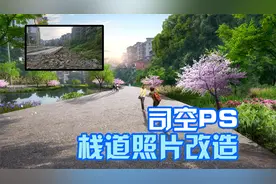 【司空侠PS教程】破旧栈道修复工程照片植物美化湿地效果图制作视频封面