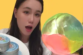 5盒不同颜色的液态玻璃，混一起后变超大琉璃球，无硼砂太炸耳了