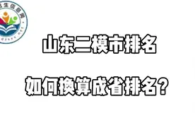 山东省二模成绩市排名如何换算成省排名？视频封面