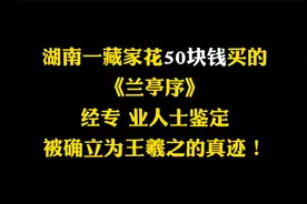 湖南藏家花50块买的《兰亭序》，经专业人士鉴定，为王羲之的真迹视频封面