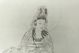 工笔画 观音像 勾画复杂的线条视频封面