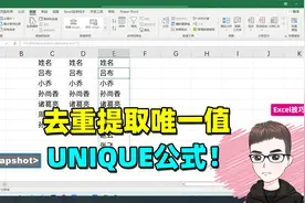 Excel技巧：Unique去重提取唯一值，太好用了