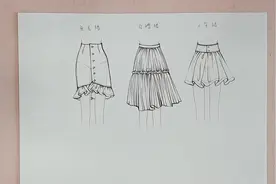 服装设计手绘学习：三条时髦中带点小性感的裙子款式图