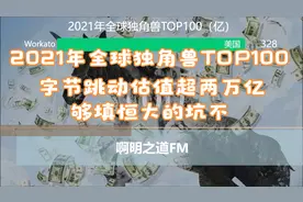 2021年全球独角兽TOP100，字节跳动估值超两万亿，够填恒大的坑吗视频封面