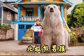 小男孩养了一只北极熊，时时刻刻守护在他身边，温情奇幻电影视频封面