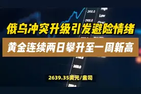 俄乌冲突升级引发避险情绪，黄金连续两日攀升至一周新高视频封面