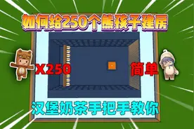 迷你世界：如何给250个熊孩子建房？汉堡手把手教你，温馨又大
