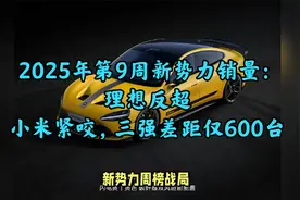 2025年第9周新势力销量：理想反超，小米紧咬，三强差距仅600台视频封面