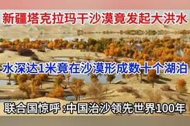 塔克拉玛干沙漠竟发起大洪水，水深达1米，在沙漠形成数十个湖泊视频封面