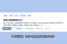 今日话题：为啥XX日报这么火？视频封面