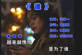 洋澜一《谁》完整版，越来越憔悴是为了谁！