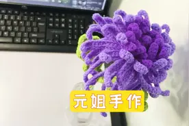 手工编织毛线花 大菊花花束钩织教程 超简单