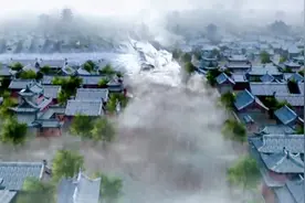 一条白龙搁浅在街道上，天降暴雨覆没龙身，龙不起暴雨就一直下视频封面