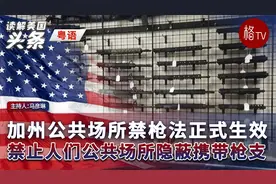 （粤）加州公共场所禁枪法正式生效 禁止人们公共场所隐蔽携带枪视频封面