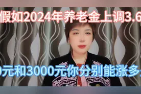 假如2024年养老金上调3.6,1500元3000元养老金能涨多少
