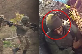 实拍：俄军士兵突袭乌克兰阵地 当场活捉俘虏一名乌克兰军官！视频封面