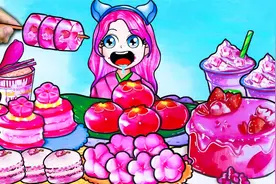 定格动画：小美享用各种粉色食物，竟然还有粉色的泡面，会好吃吗视频封面
