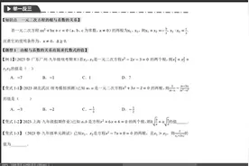 被小看了的初中数学专题|根与系数的关系（韦达定理）视频封面
