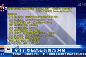 江西：今年计划招录公务员7504名视频封面