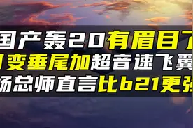 国产轰20有眉目了，可变垂尾加超音速飞翼？杨总师直言比b21更强视频封面