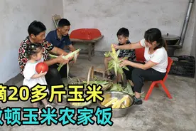 给公婆和孩子做饭，媳妇摘20多斤甜玉米，做4种吃法，这顿饭实在视频封面