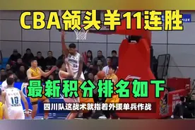 CBA领头羊11连胜，辽宁连败，最新积分排名如下，2到8名差两分！视频封面