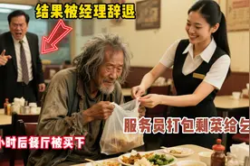 女服务员打包剩菜给乞丐，结果被老板辞退，24小时后餐厅被买下视频封面