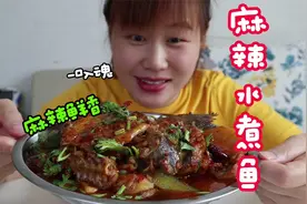 40买了条3斤半的江团鱼，妹子做麻辣水煮鱼解馋，肉嫩鲜香，过瘾
