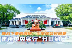 陈云下基层调研，建议中央实行分田到户，毛主席如何回复视频封面