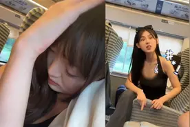 情侣没买到连座的高铁票，路人女生靠着男友肩膀睡着了视频封面