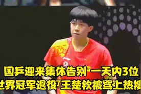国乒迎来集体告别！一天内3位世界冠军退役，王楚钦被骂上热搜？视频封面