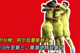西甲积分榜，阿尔瓦雷斯绝杀，马竞10升至第三，黄潜逆转升第四视频封面