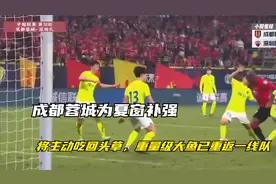 成都蓉城为夏窗补强，将主动吃回头草，重量级大鱼已重返一线队视频封面