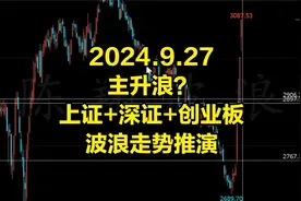 2024.9.27主升浪？上证+深证+创业板波浪走势推演-陈翔波浪理论视频封面