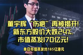 董宇辉“伤疤”再被揭开！新东方股价大跌24%，市值蒸发170亿元！视频封面