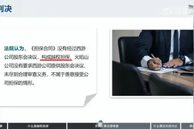 公司对外担保的法律风险与防范建议。（上海高院）视频封面