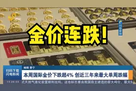 金价连跌！本周国际金价下跌超4%，创近三年来最大单周跌幅视频封面