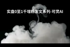 实盘0至1千增粉发文系列-可灵AI
