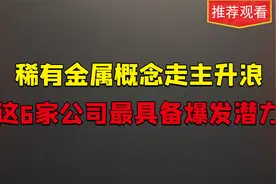A股，这6家稀有金属概念的公司，最具备主升浪爆发潜力视频封面