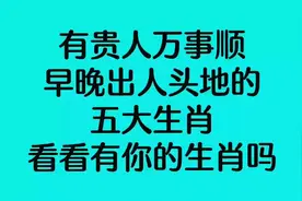 有贵人、万事顺，早晚出人头地的五大生肖，看看有你的生肖吗？视频封面