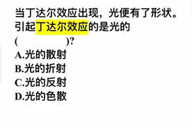 当丁达尔效应出现，光便有了形状。引起丁达尔效应的是光的？