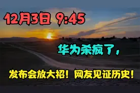 12月3日 9:45    华为杀疯了，发布会放大招！网友见证历史！