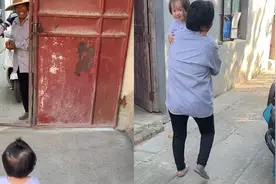 外公外婆傍晚归家按喇叭，宝宝一天未见人激动小跑，见面太有爱了视频封面