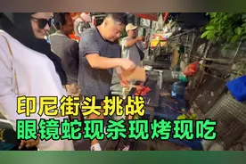 挑战印尼街头的眼镜蛇烧烤，这回豁出去了！叫上美女陪我一起吃