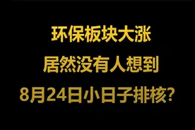20230822环保板块大涨，小日子排核这个事件驱动居然没人提？视频封面