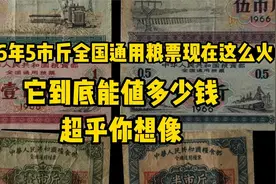 1966年5市斤通用粮票现在这么火，它到底能值多少钱，超乎你想像视频封面