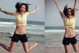 杨颖罕见沙滩露脐照被扒，22英寸蜂腰太迷人，网友：看了让人脸红视频封面