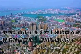 中西部省市工业实力十强格局大变，安徽跃居首位，四川超过河南了视频封面