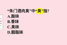 “朱门酒肉臭”中“臭”指？这几个选项，哪一个正确？视频封面