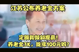 江苏公布养老金方案，定额和倾斜提高！养老金3K，能涨100元吗？视频封面
